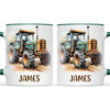 Personalised with Name, Vintage Tractor Kids Mug – Custom Farm Vehicle Cup for Children – Available in 11oz, 6oz & Enamel