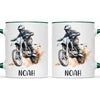 Personalised with Name, Motocross Rider Kids Mug – Customised Dirt Bike Racing Cup for Children – Available in 11oz, 6oz & Enamel Options