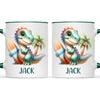 Personalised with Name, Dinosaur Kids Mug – Customised Prehistoric-Themed Cup – Available in 11oz, 6oz & Enamel Options