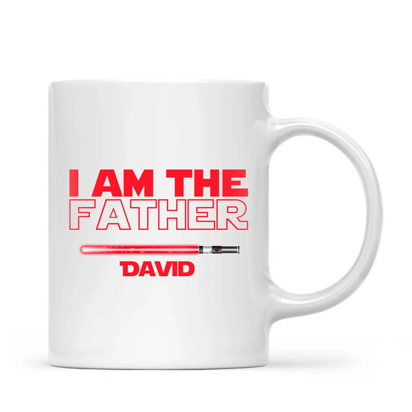 Personalised “I Am Their Father” Mug – Custom Sci-Fi Dad Gift with Colourful Space Swords (11oz)