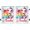 Personalised Pink Dino Alphabet Kids Mug – Custom Name Cup with Cute Dinosaur & Letter Design | 11oz, 6oz & Enamel Options