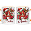 Personalised Christmas Alphabet Kids Mug – Custom Name Cup with Reindeer, Santa Hat & Festive Letter Design | 11 oz, 6 oz & Enamel Options