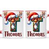 Personalised Christmas Reindeer Alphabet Kids Mug – Custom Name Cup with Festive Letter & Santa Hat | 11 oz, 6 oz & Enamel Options
