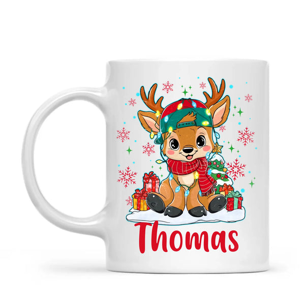 Personalised Kids Reindeer Mug