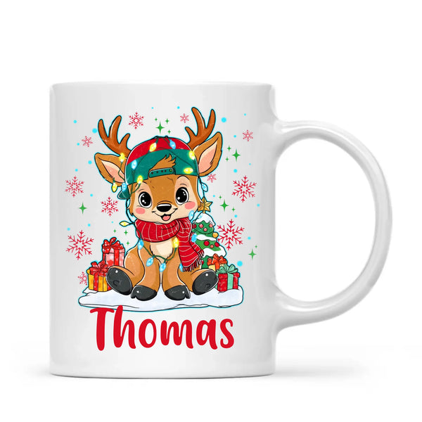 Personalised Kids Reindeer Mug