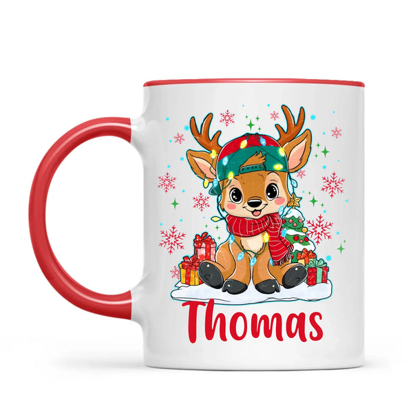 Personalised Kids Reindeer Mug