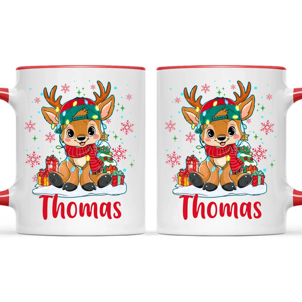 Personalised Kids Reindeer Mug
