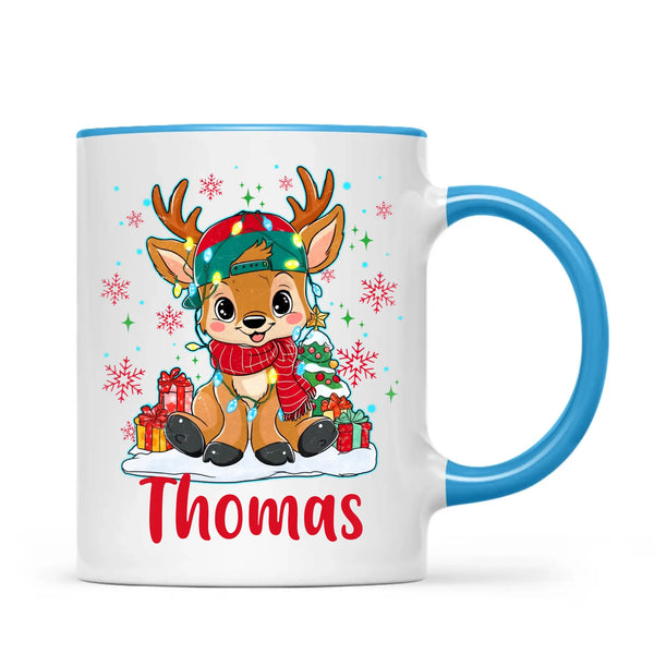 Personalised Kids Reindeer Mug