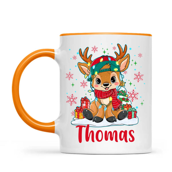 Personalised Kids Reindeer Mug