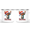 Personalised Christmas Reindeer Alphabet Kids Mug – Custom Name Cup with Festive Letter & Santa Hat | 11 oz, 6 oz & Enamel Options