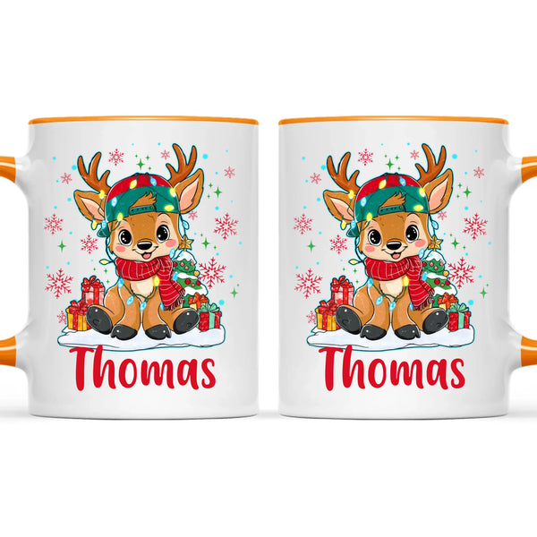 Personalised Kids Reindeer Mug