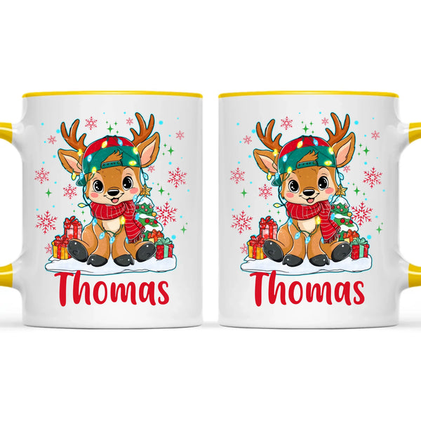 Personalised Kids Reindeer Mug