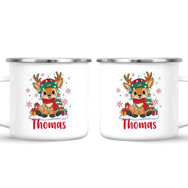 Personalised Kids Reindeer Mug