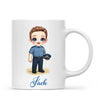👮‍♂️ Personalised Police Kid Mug / Cup (Ceramic or Enamel) – Customised with Name, Hair, Eyes & Skin Tone