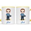 👮‍♂️ Personalised Police Kid Mug / Cup (Ceramic or Enamel) – Customised with Name, Hair, Eyes & Skin Tone