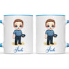 👮‍♂️ Personalised Police Kid Mug / Cup (Ceramic or Enamel) – Customised with Name, Hair, Eyes & Skin Tone