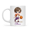Personalised Basketball Kid Mug / Cup (Ceramic or Enamel) – Customised with Name, Hair, Eyes & Skin Tone