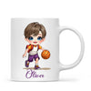 Personalised Basketball Kid Mug / Cup (Ceramic or Enamel) – Customised with Name, Hair, Eyes & Skin Tone