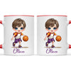 Personalised Basketball Kid Mug / Cup (Ceramic or Enamel) – Customised with Name, Hair, Eyes & Skin Tone