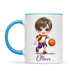 Personalised Basketball Kid Mug / Cup (Ceramic or Enamel) – Customised with Name, Hair, Eyes & Skin Tone