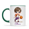 Personalised Basketball Kid Mug / Cup (Ceramic or Enamel) – Customised with Name, Hair, Eyes & Skin Tone