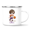 Personalised Basketball Kid Mug / Cup (Ceramic or Enamel) – Customised with Name, Hair, Eyes & Skin Tone
