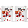 Personalised Basketball Dunk Shot Mug / Cup (Ceramic or Enamel) – Customised with Name, Hair, Eyes & Skin Tone