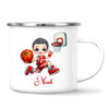 Personalised Basketball Dunk Shot Mug / Cup (Ceramic or Enamel) – Customised with Name, Hair, Eyes & Skin Tone
