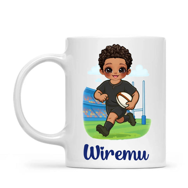 Personalised Rugby Kid Mug