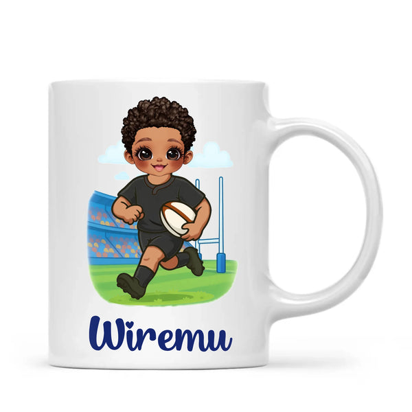 Personalised Rugby Kid Mug