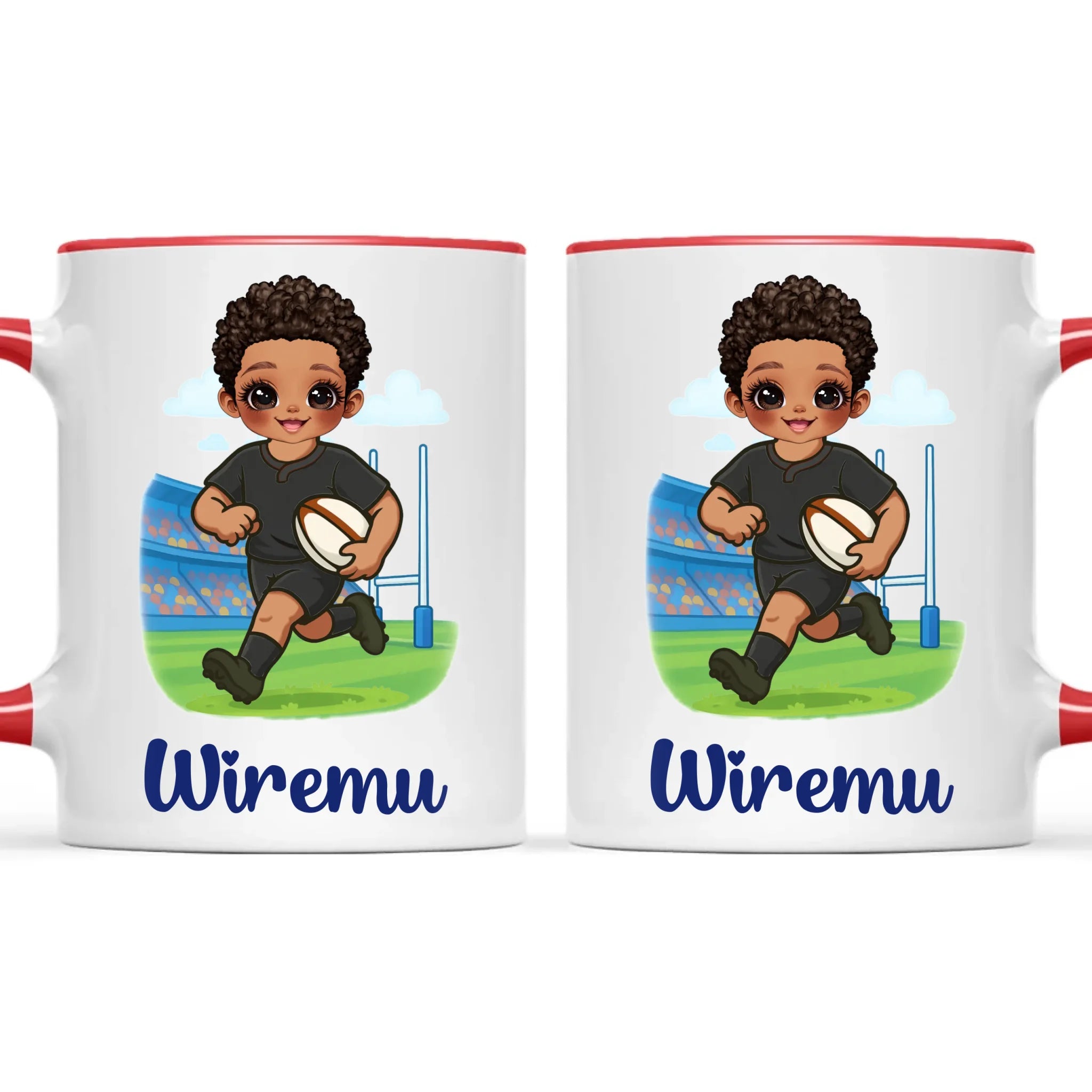 Personalised Rugby Kid Mug