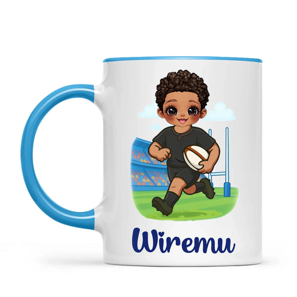 Personalised Rugby Kid Mug
