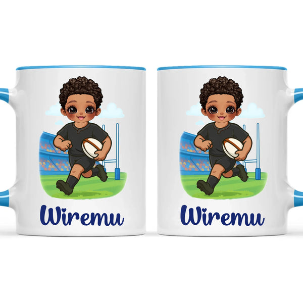 Personalised Rugby Kid Mug