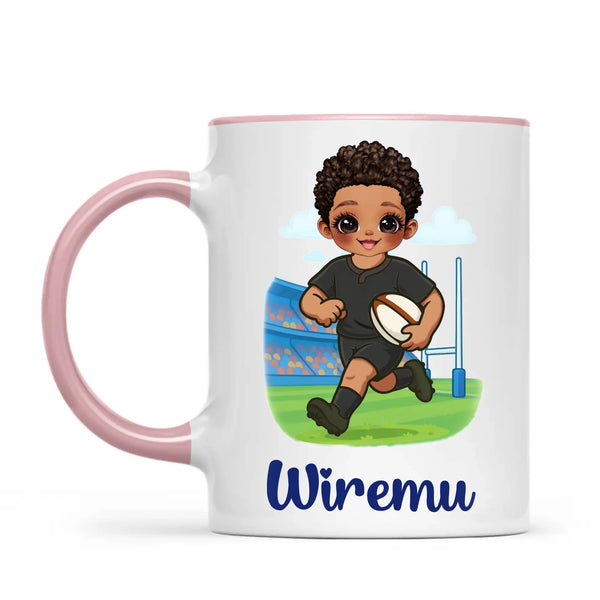 Personalised Rugby Kid Mug