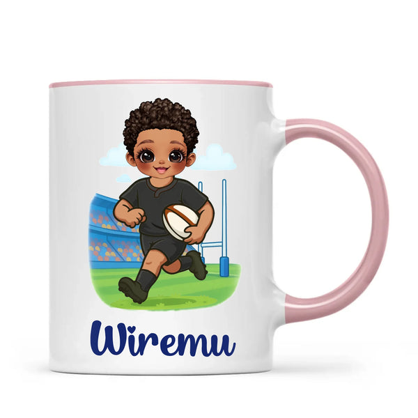 Personalised Rugby Kid Mug