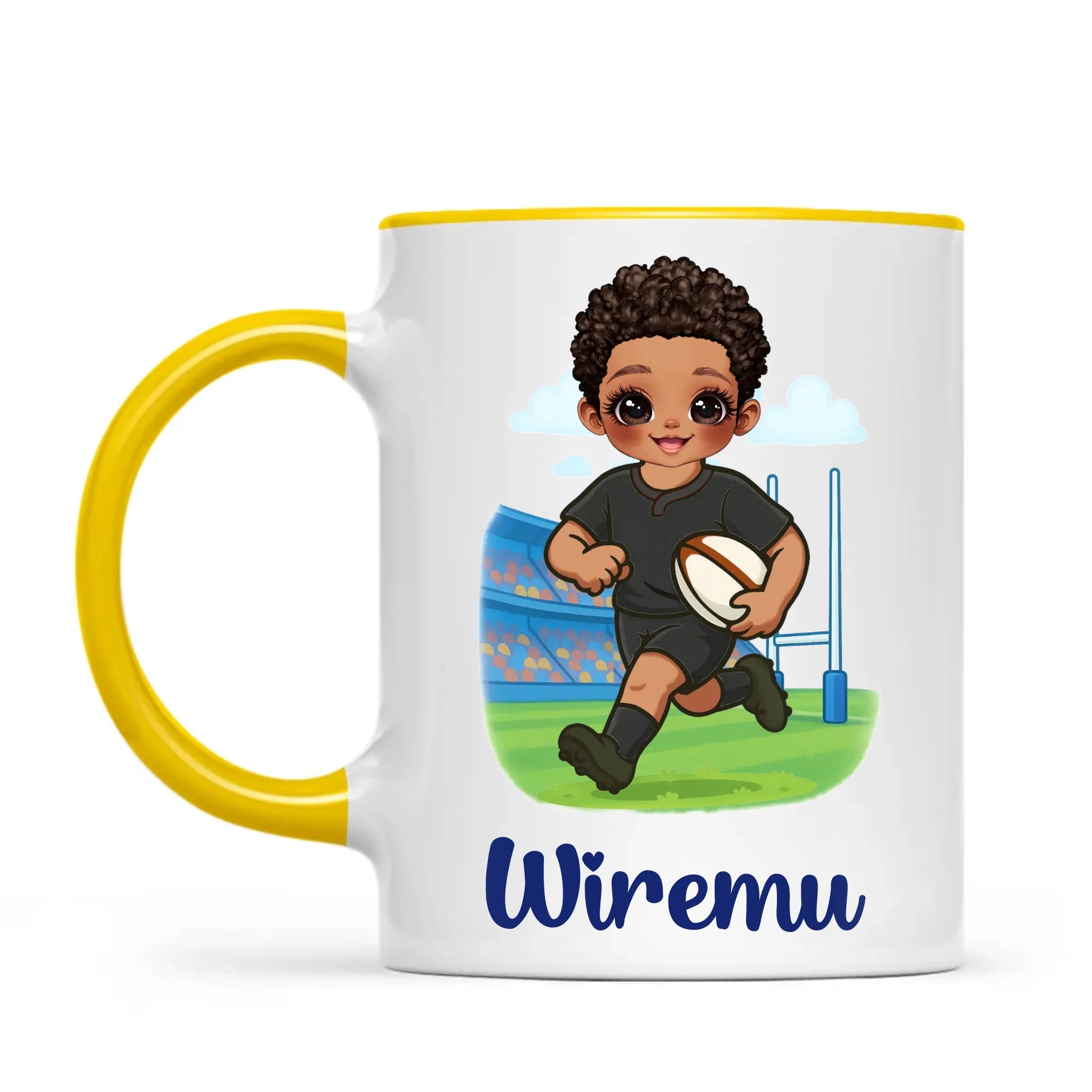 Personalised Rugby Kid Mug
