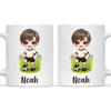 Personalised Soccer Kid Mug / Cup 11oz – Customised with Name, Hair, Eyes & Skin Tone