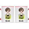Personalised Soccer Kid Mug / Cup 11oz – Customised with Name, Hair, Eyes & Skin Tone