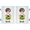 Personalised Soccer Kid Mug / Cup 11oz – Customised with Name, Hair, Eyes & Skin Tone