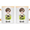 Personalised Soccer Kid Mug / Cup 11oz – Customised with Name, Hair, Eyes & Skin Tone