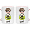 Personalised Soccer Kid Mug / Cup 11oz – Customised with Name, Hair, Eyes & Skin Tone