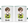Personalised Soccer Kid Mug / Cup 11oz – Customised with Name, Hair, Eyes & Skin Tone