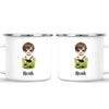 Personalised Soccer Kid Mug / Cup 11oz – Customised with Name, Hair, Eyes & Skin Tone