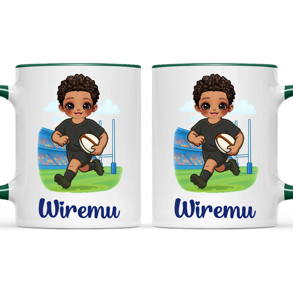 Personalised Rugby Kid Mug