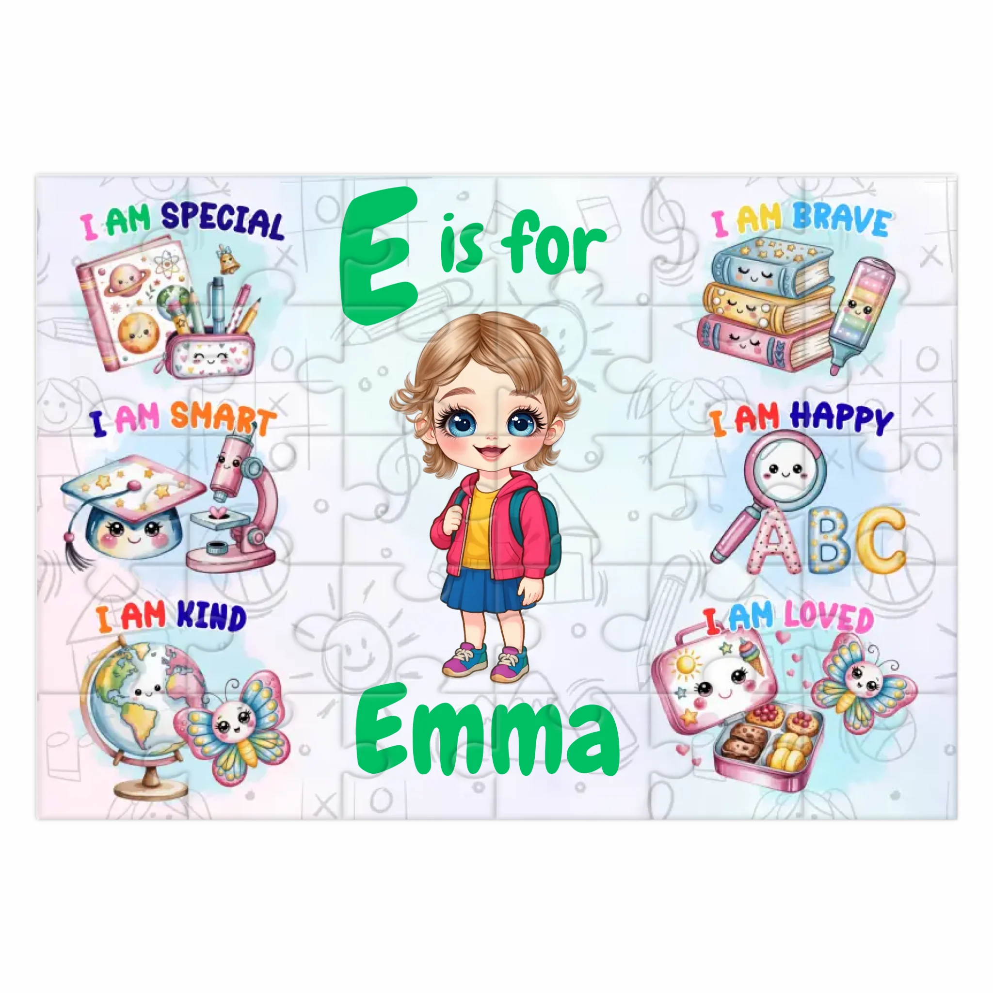 Personalised Kids Wooden Puzzle NZ – Custom Name Affirmation Puzzle for Toddlers (30 Piece Educational Gift)
