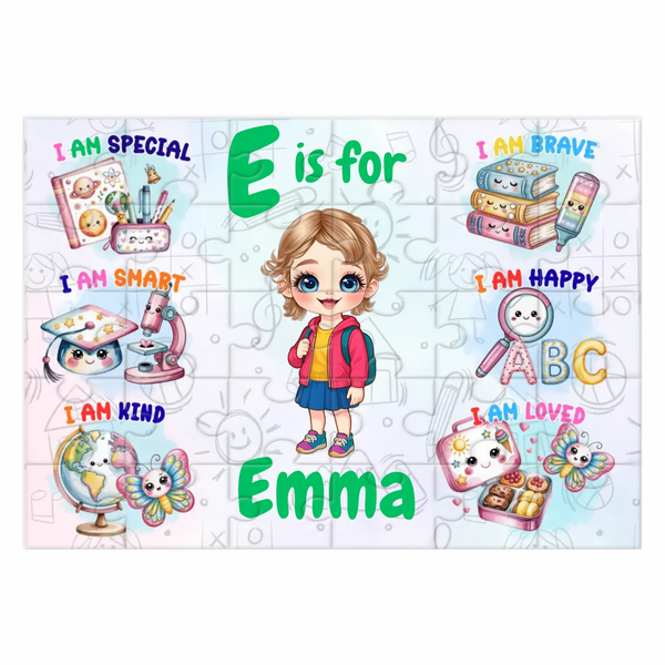 Personalised Kids Wooden Puzzle NZ – Custom Name Affirmation Puzzle for Toddlers (30 Piece Educational Gift)