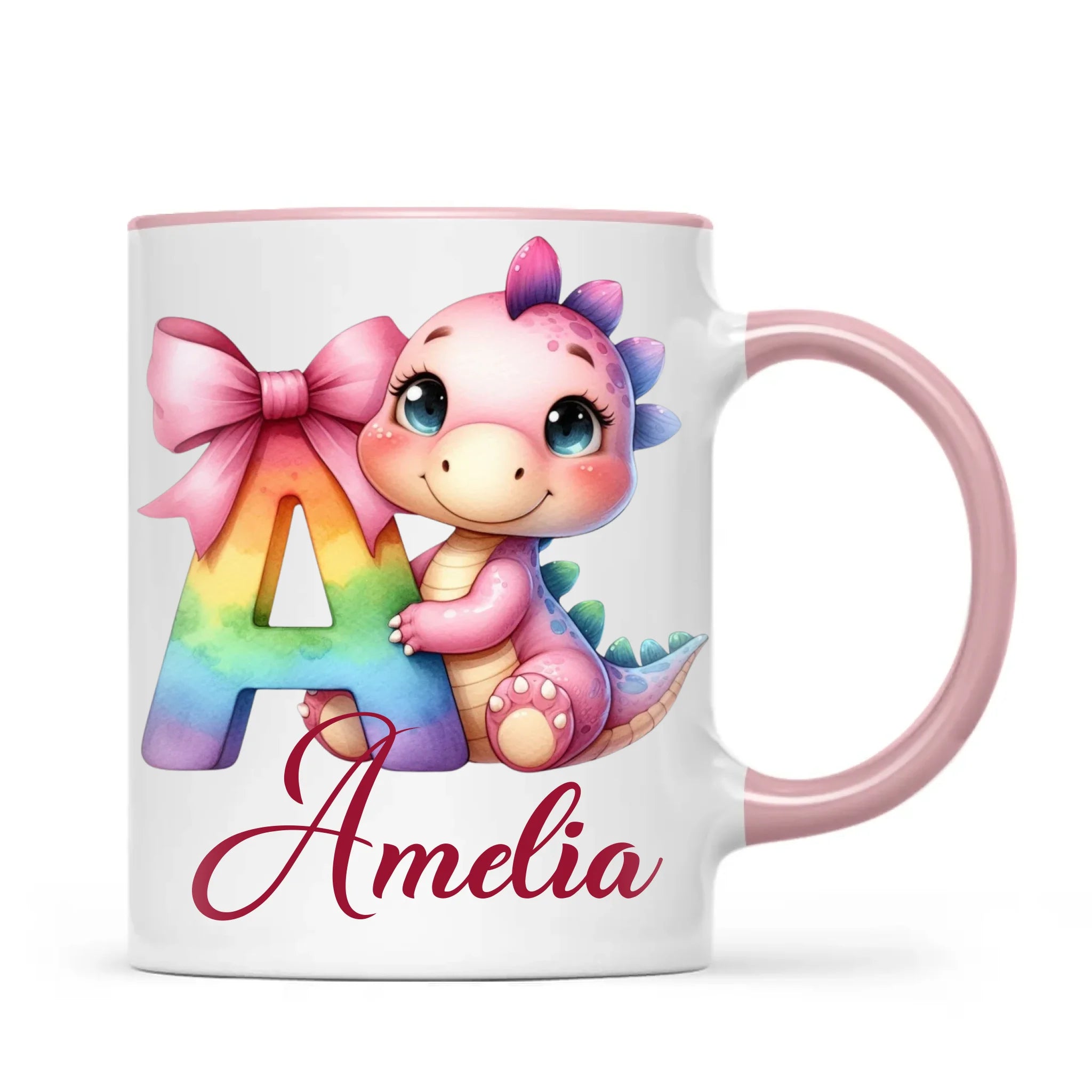 Baby Dino Alphabet Pink Mug