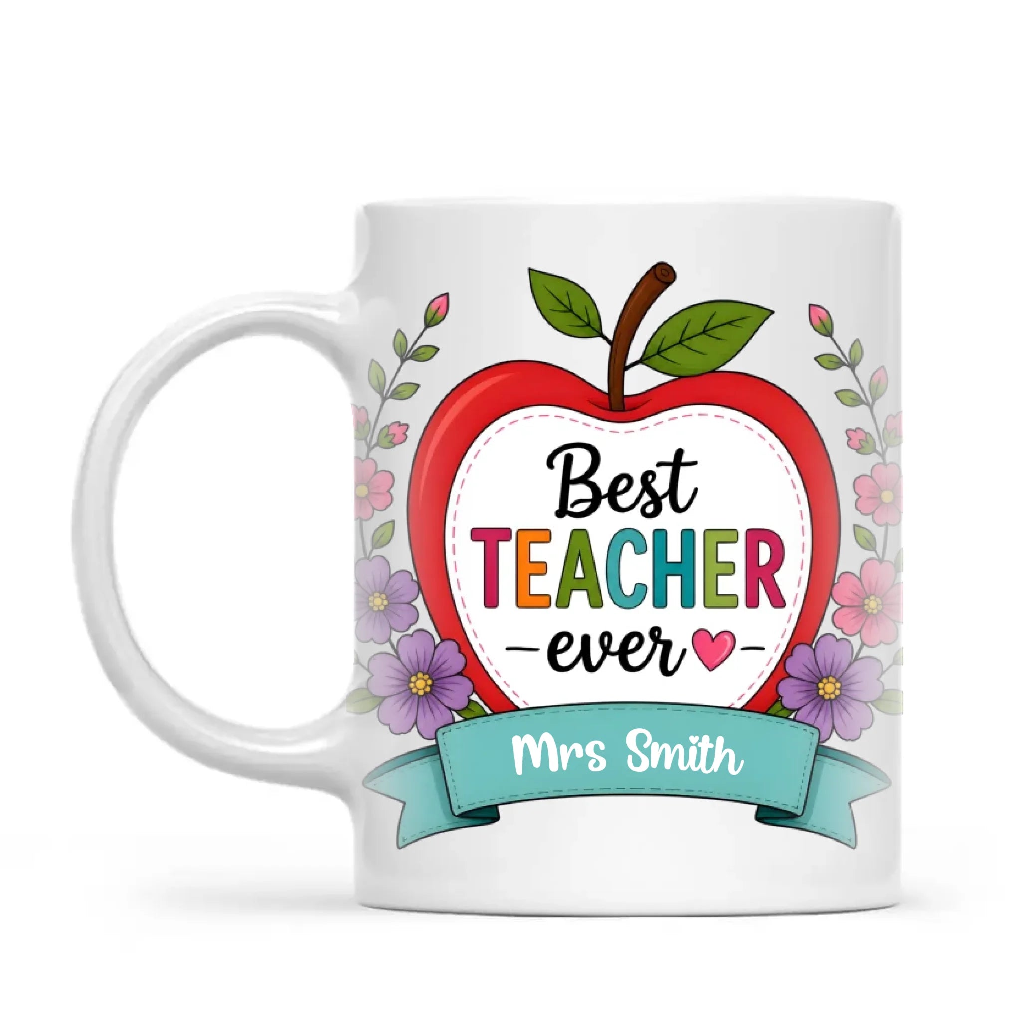 Personalised Best Teacher Ever Apple Mug