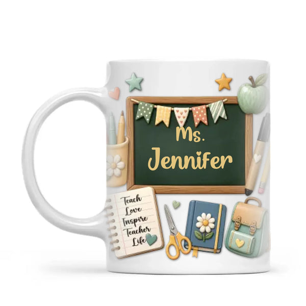 Personalised Chalkboard Teacher Mug with Name
