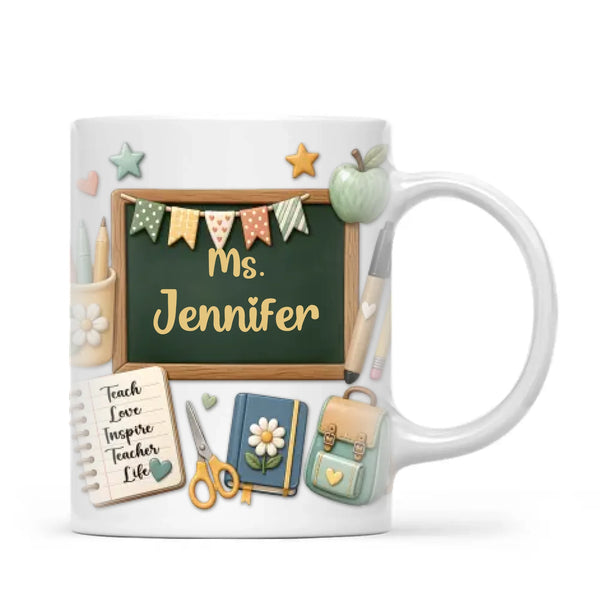 Personalised Chalkboard Teacher Mug with Name, view 2